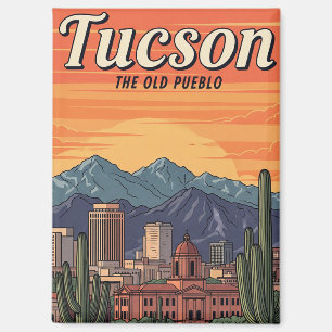 Sunset Tuscon Skyline Arizona Travel Magnet