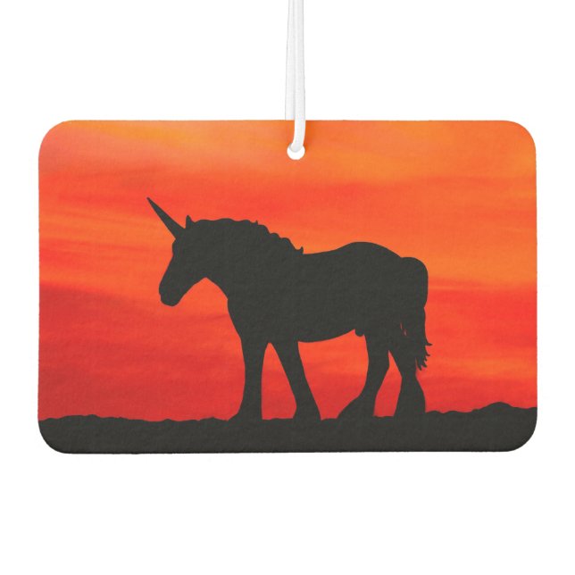 Sunset Unicorn Car Air Freshener (Front)