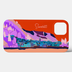 Sunset Varenna Como Italy Illustration Travel iPhone 13 Case