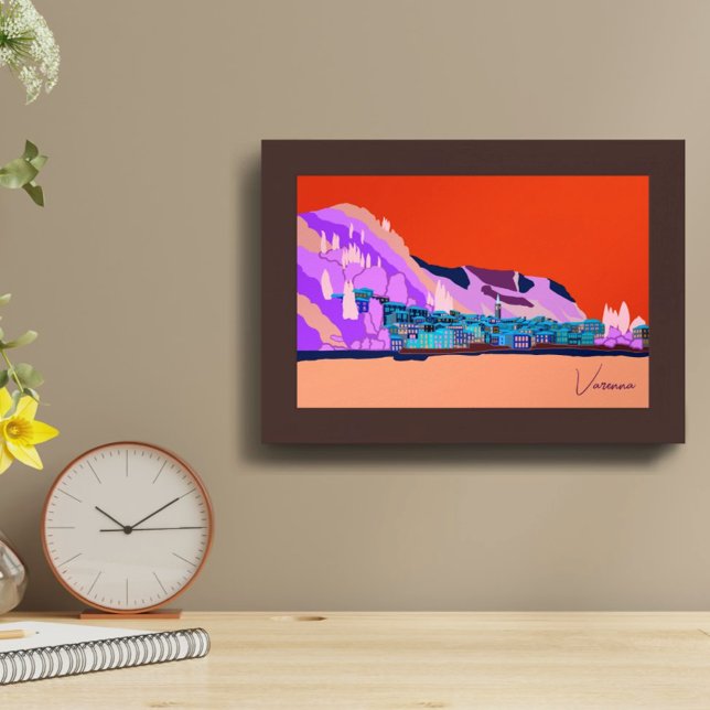 Sunset Varenna Lake Como Italy Illustration Poster (Creator Uploaded)