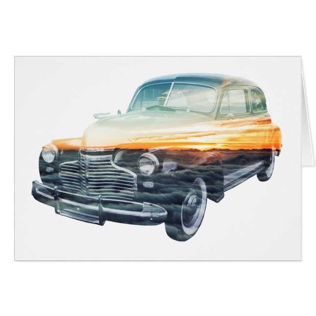 sunset vehicle double exposure (Front Horizontal)