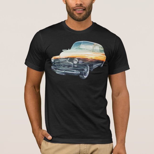 sunset vehicle double exposure T-Shirt (Front)