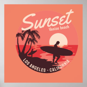 sunset venice beach poster