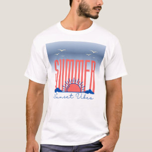 sunset vibes summer graphic T-shirt. T-Shirt