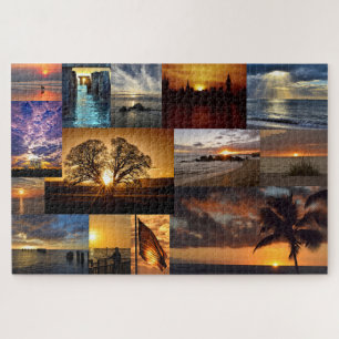 Sunset View from Around the World - 20x30 inch Jigsaw Puzzle