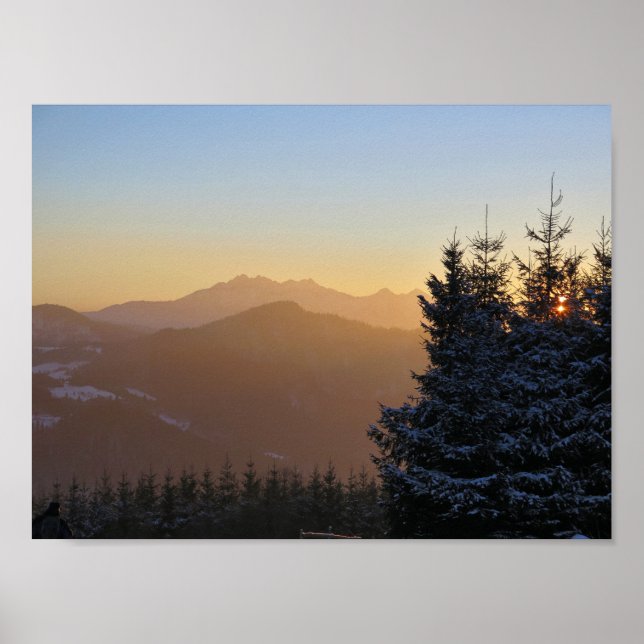 Sunset view of the Tatras mountains Poster (Front)