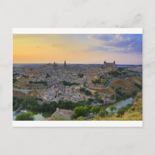 Sunset view of Toledo Spain Postcard