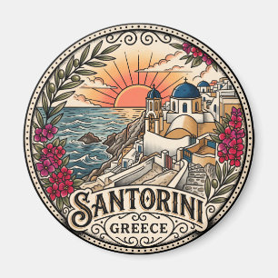 Sunset View Santorini Greece Magnet