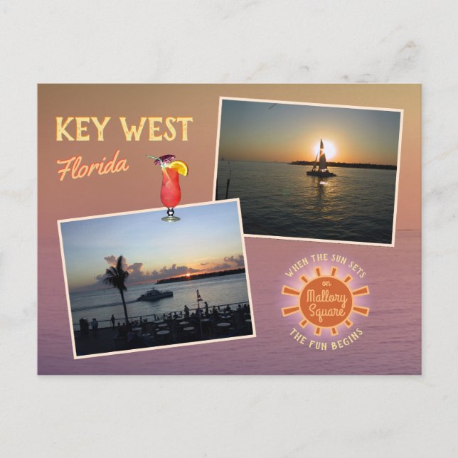 Sunset Viewing from Mallory Square, Key West Postcard (Front)