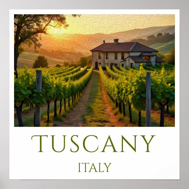 Sunset Vineyard Personalised Poster (Front)