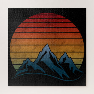 SUNSET VINTAGE MOUNTAIN  JIGSAW PUZZLE
