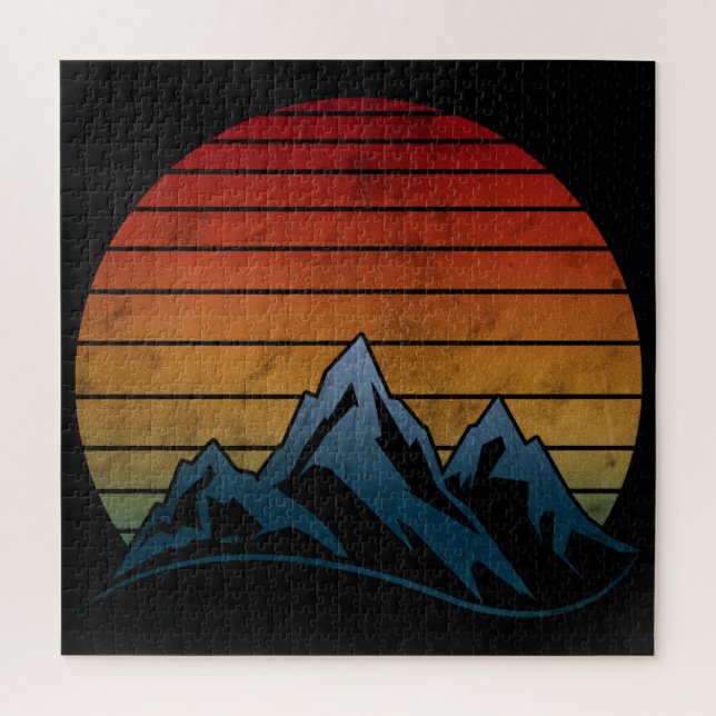 SUNSET VINTAGE MOUNTAIN  JIGSAW PUZZLE (Vertical)