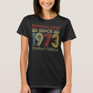Sunset Vintage Retro Awesome Since 1973 Birthday T T-Shirt