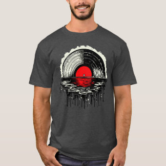 Sunset Vinyl LP Music Record T-Shirt