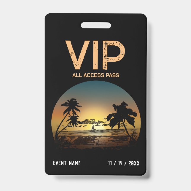 Sunset VIP Badge ID Badge (Front)