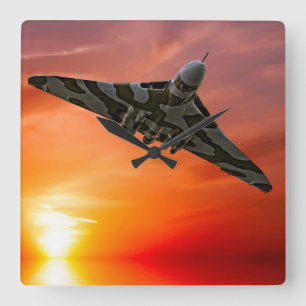 Sunset Vulcan Square Wall Clock