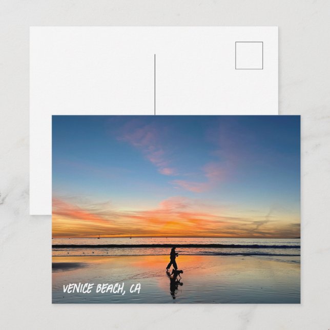 Sunset Walk - Venice Beach, CA Postcard (Front/Back)