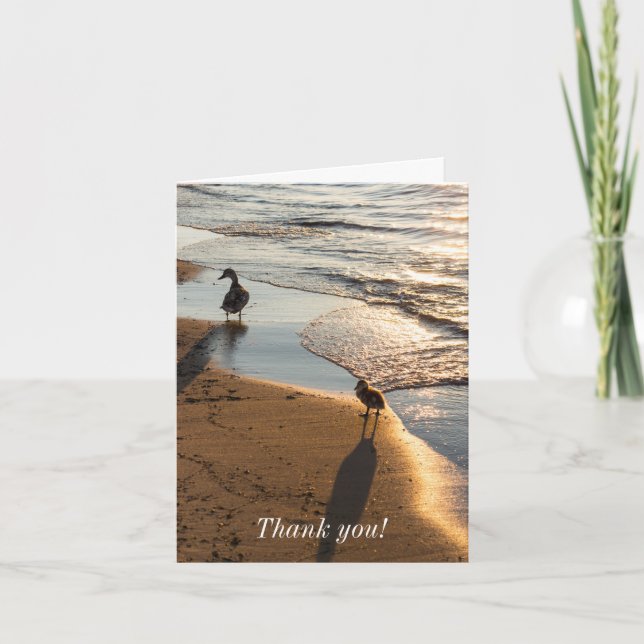 Sunset Walk With Mummy Thank You Card (Front)