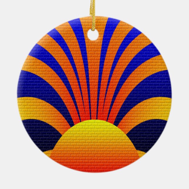 Sunset Wall Ceramic Ornament (Back)