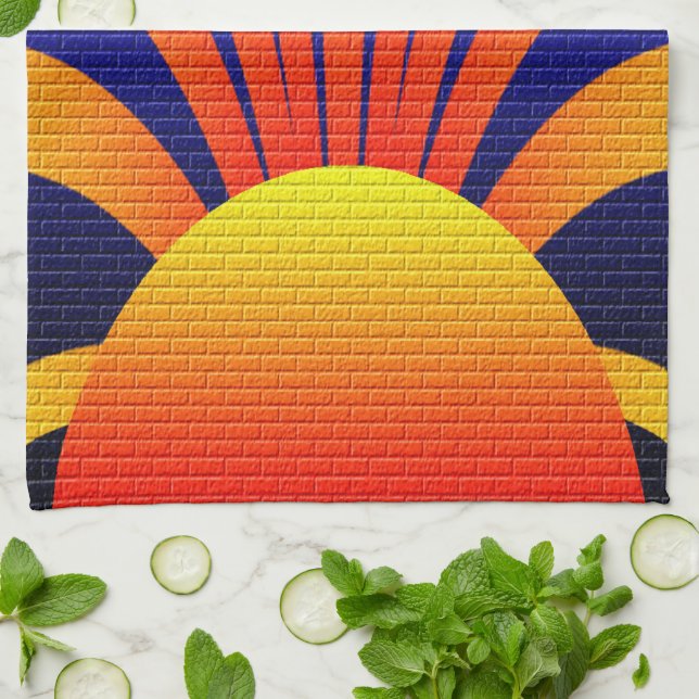 Sunset Wall Tea Towel (Folded)