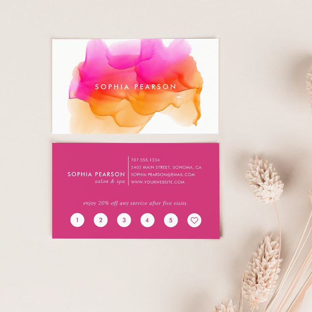 Sunset Watercolor Blot | Customer Loyalty Card (Creator Uploaded)