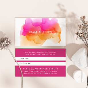 Sunset Watercolor Blot Referral Card