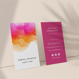 Sunset Watercolor Blot | Vertical Social Media Business Card