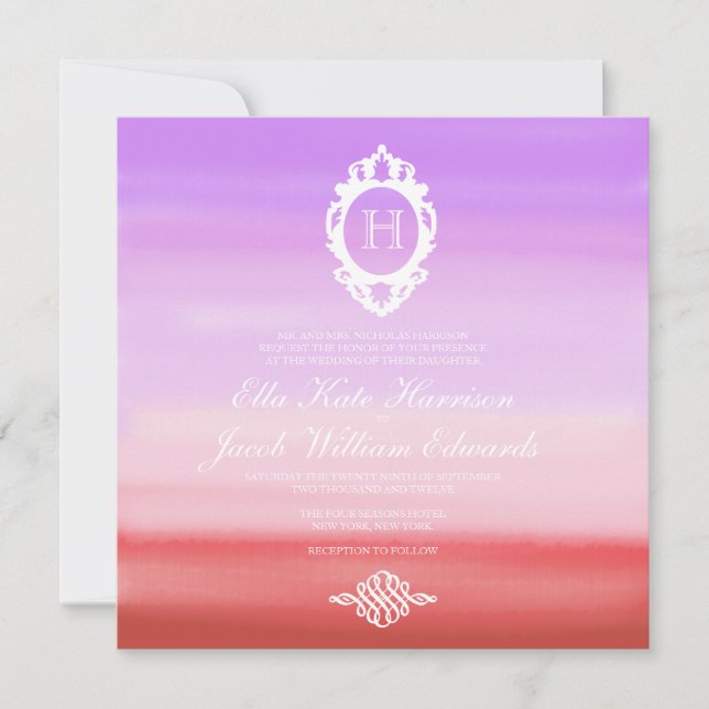 Sunset Watercolor Collection | Wedding Invitation (Front)