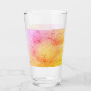 Sunset Watercolor Marble Glass Cup