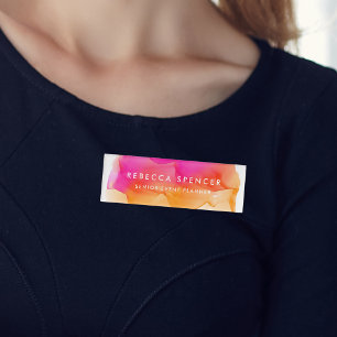 Sunset Watercolor Name Tag