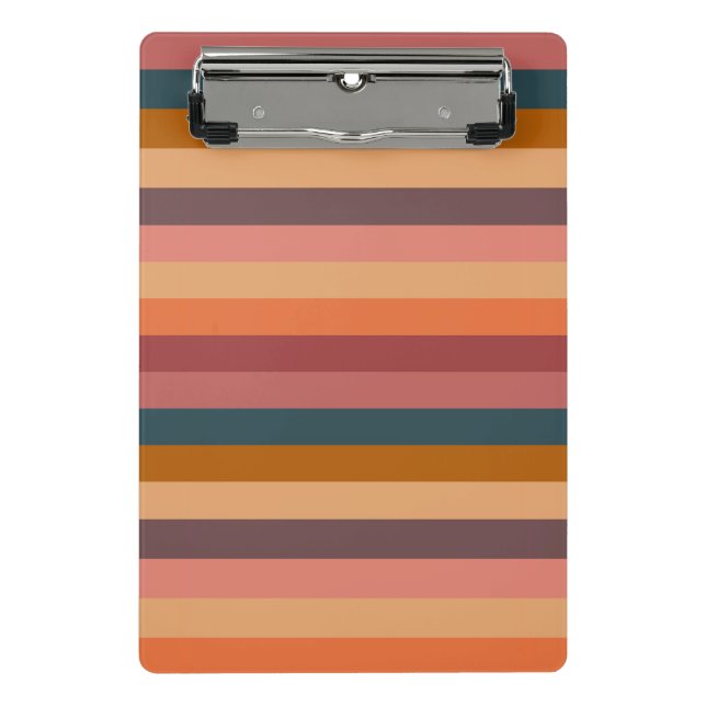  Sunset Watercolor Stripes Mini Clipboard (Front)