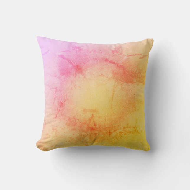 Sunset Watercolor Throw Pillow (Front)
