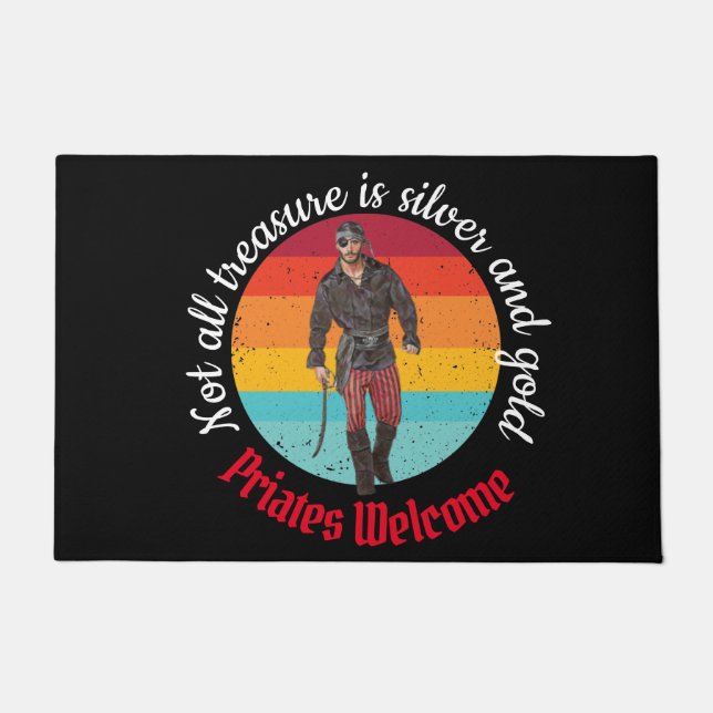 Sunset Watercolour Pirate  Doormat (Front)