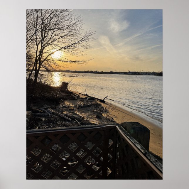 Sunset Waterscape Photo Poster (Front)