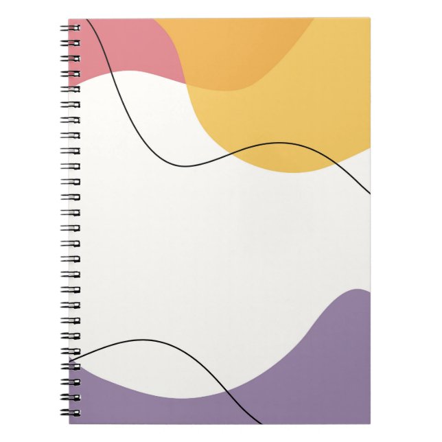 Sunset Wave Modern Abstract Art Notebook (Front)