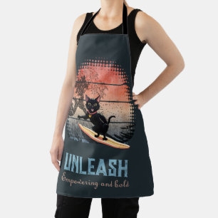 Sunset Wave-Riding Cat Apron