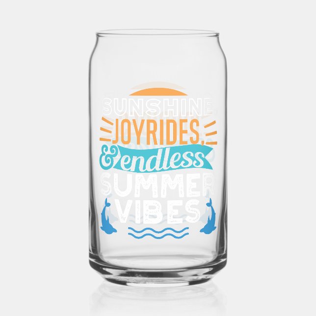 Sunset Waves & Summer Adventures - Cool Summer Can Glass (Back)