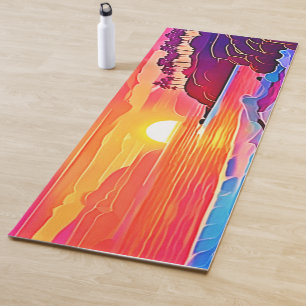 Sunset Waves: Vivid Coastal Dream Yoga Mat