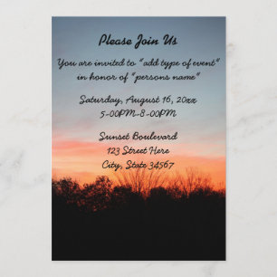 Sunset Wedding Announcement Invitations