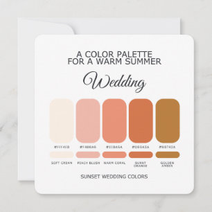 Sunset Wedding Colour Palette Card