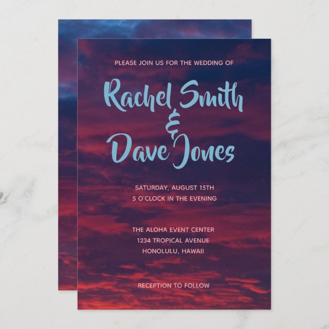 Sunset Wedding Invitation (Front/Back)