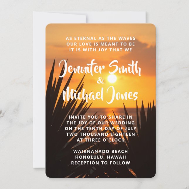 Sunset Wedding Invitation (Front)