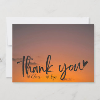 Sunset Wedding Thank You Card