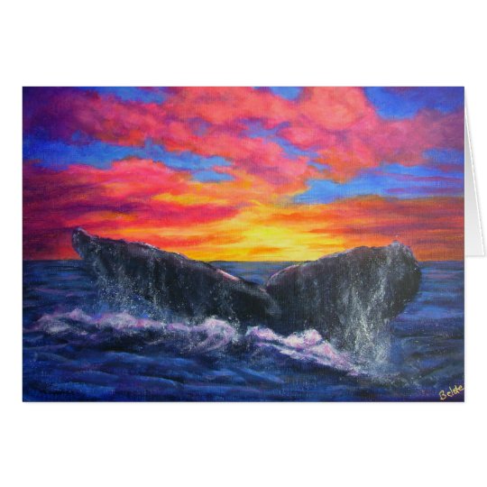 sunset whaleflluke card