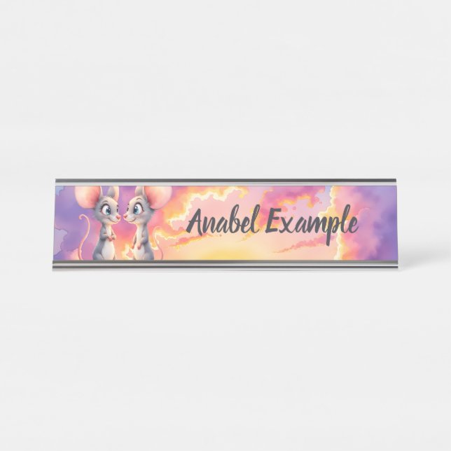 Sunset Whispers – A Tiny Love Story. Desk Name Plate (Front)