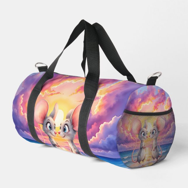 Sunset Whispers – A Tiny Love Story.  Duffle Bag (Right Corner)