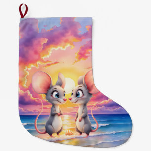 Sunset Whispers – A Tiny Love Story.  Large Christmas Stocking