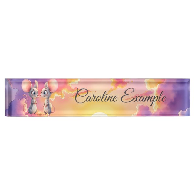 Sunset Whispers – A Tiny Love Story.  Nameplate (Front)