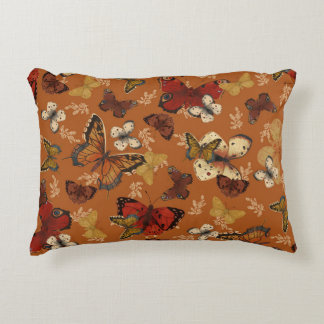 Sunset Wings Orange Butterfly Pattern  Decorative Cushion