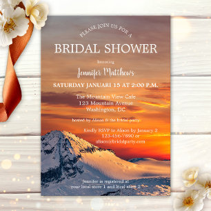Sunset Winter Wonderland Bridal Shower Invitation